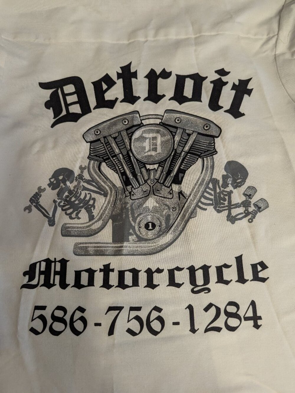 Vintage Detroit Motorcycle  Ladies Employee Work Shirt NWOT Red Kap S Rare
